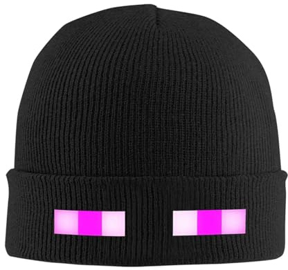 RAAXIHL Cappello Caldo Invernale Berretto per orinatoio Unisex Enderman Eyes Gioco Cappello Lavorato a Maglia Skullies da Donna per Uomo Berretti Cappello Invernale Acrilico Cartoon Casual Melon cap