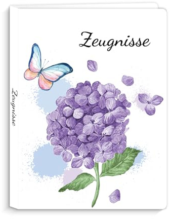 PIAKAZIQA Carpeta de certificados, tamaño A4, diseño de mariposa, de plástico con 30 fundas transparentes, para organizar diplomas y premios, regalo para la escuela primaria