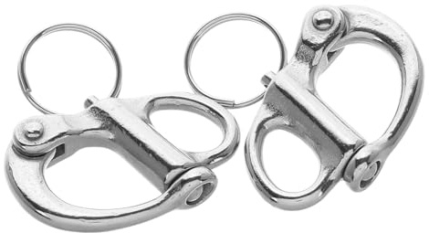 CALLARON 2pcs 35mm Stainless Steel Quick Release Snap Shackles Self-locking with Spring for Sailboat Rigging Marine Use