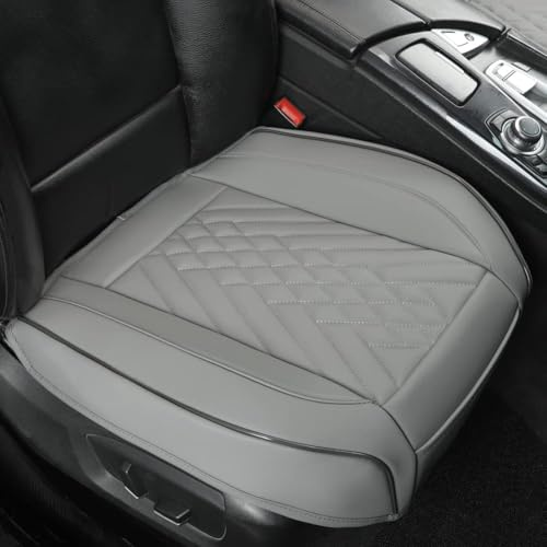GIANT PANDA Funda de Asiento de Coche de Cuero, protección, Parte Inferior Antideslizante, Compatible con el 95% de los vehículos, Parte Inferior Envuelta (Gris, 1 Pieza)