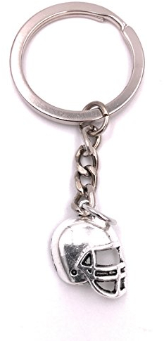 H-Customs Football Helm Schlüsselanhänger Anhänger Silber aus Metall