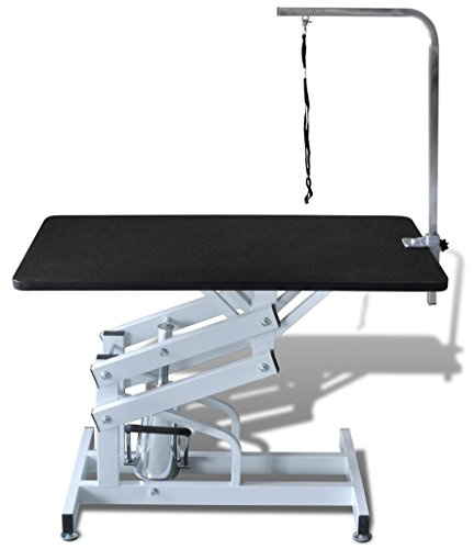 Festnight Table Toilettage Ajustable Hydraulique pour Chiens Capacité de Charge 60 kg