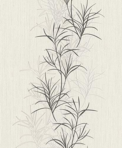 Rasch Tapeten Vliestapete (Botanical) Weiß 10,05 m x 0,53 m #ROCKNROLLE 536027