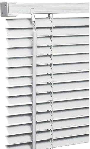 PVC Venetian Blind Blinds Easy Fit Curtains Trimmable Fittings Windows Treatment Shutters Twist Open Close (White, 120x150)