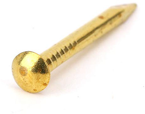 Fdit 100 st flera storlekar mässing naglar, material stora koppar naglar för gör-det-själv dekorativa fotolådor i trä hushållstillbehör (22 mm)