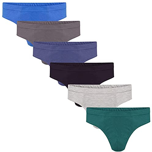 Keanu KM148-M - 100% Cotton Jersey Mens Slip Briefs - 6 Pack (Assorted)