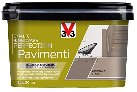 V33 Smalto Rinnovare Perfection Pavimenti Grigio Talpa Satinato 2L