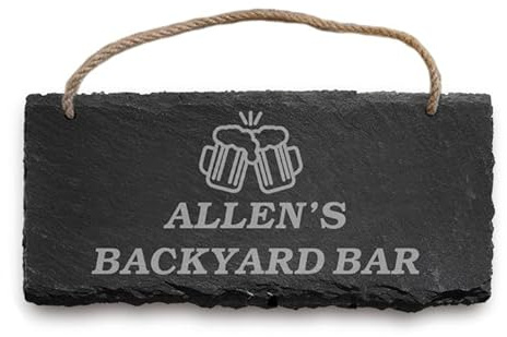 howson london Personalised Garden Bar Sign Slate Sign Outside Man Cave Accessories Home Bar House Plaque Sign Bar Decorations Bar Gift Pub Sign Garden Gift Idea (Beer)