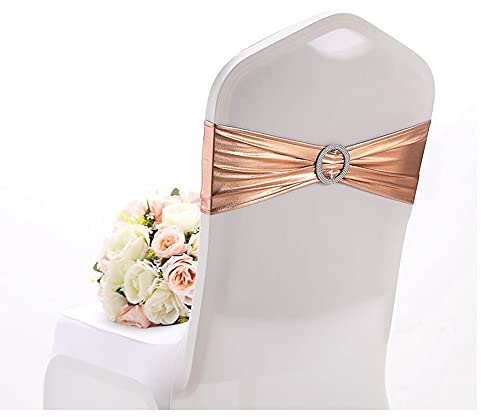 Namvo 10 Stück Stretch-Stuhlschleifen für große Anlässe Stretch-Stuhlbänder Schärpen Spandex Elastisch mit Schieberschnalle für Hochzeit