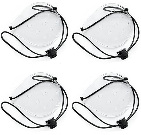 Lot de 4 cache-œil en plastique respirant avec 4 cordes élastiques Transparent