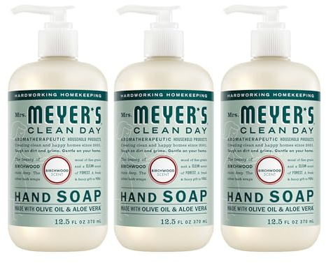 MRS. MEYER'S CLEAN DAY Hand Soap, Birchwood Scent, 12.5 Fl Oz Bottle - 3 Pack