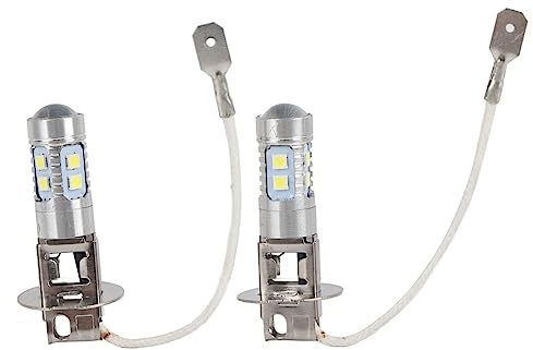 2 Bombillas LED para Faros Antiniebla de Coche ,H3 12 V 24 Vpara Coche 50 W 6000 K 6500 K Bombilla LED de Conversión para Faros Antiniebla (luz Blanca)