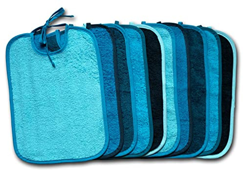 KiGATEX Babylätzchen 10er Pack, blau, 30 x 40 cm, OEKO-TEX®