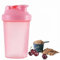 400ml Protein Shaker Bottle, Protein Shake Mixer, Shaker Cups Portable Pre Workout with Wire Mixball Blender Perfect for Mixing Powdered Shakes, Clear, BPA Free and DEHP-free, Dishwasher Safe (Pink)
