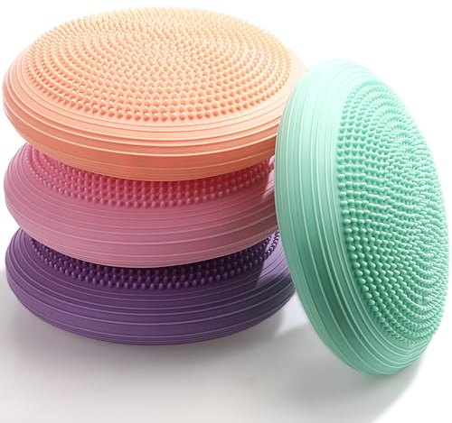 Libima 4 Pcs Wiggle Seat Inflated Wobble Cushion for Kids, Fresh Color