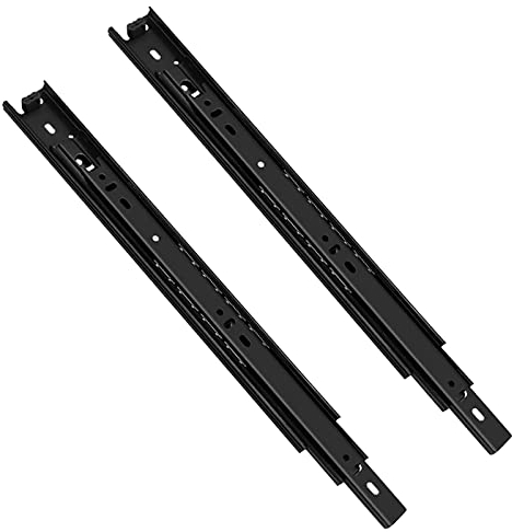SWAYVES 2-Teilischubladenführungen Mit Vollauszug, Robuste Schubladenführungen, Schubladenschiene, Tischverlängerungsschiene/Black/25Cm
