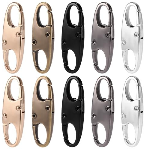 Bwetomk Zipper Clips Anti Theft Deterrent, 6PCS S Carabiner Small Zipper Pull Locks Mini Snap S Hooks Dual Locking Carabiner Holding The Zipper Closed for Backpacks Camping Fishing Travel Outdoor
