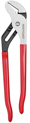 MAXPOWER 12 inch Water Pump with Pliers Straight Jaw, Adjustable Tongue and Groove Plier, Slip Joint Plumbing Pliers