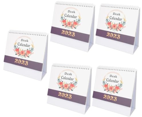 DIYEAH 5stücke Englischer Tischkalender Für Büro Und Zuhause Dekorativer Stehkalender Mit Klaren Monats Und Wochentagen Als Für Neujahr Und Praktische Bürozubehör