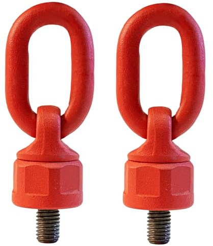 2pcs M12 x 18 0.5-1Ton Swivel Eye Bolt 360° Rotating Eyebolts G80 High Strength Alloy Steel Lifting Die Bolts Crane Machinery Parts Hoist Ring Heavy Duty Strength ob is 1080MPa
