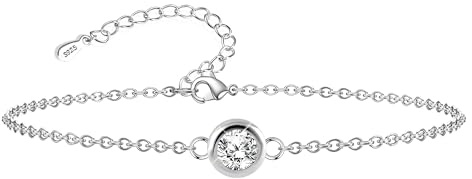 ASH'S CHOICE Silber 925 Armbänder 14K Vergoldet Charm Armkette für Damen | Verstellbar Armbänder für Damen Frauen Anhänger Charm Fußkettchen Freundschafts Armkette Muttertag Valentinstag Weihnachten