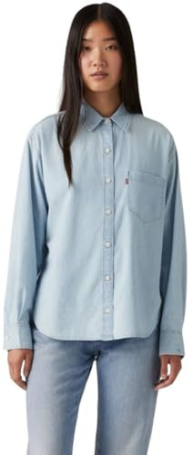 Levi's Damen Jeanshemd Harlie aus Baumwolle mit Spitzkragen, Blau (Where is She), M