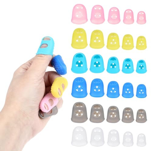 Yuanchu Protector de dedos de silicona, 30 unidades, 5 tamaños, para adultos y niños