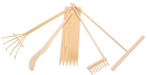 KOMBIUDA 5pcs Japanese Zen Garden Small Rake Miniature Zen Garden Tools Accessories