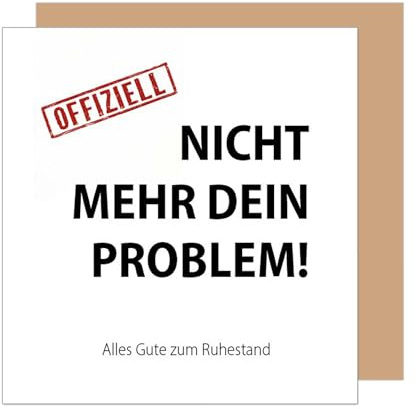 Edition Seidel Premium quadratische Glückwunschkarte zum Ruhestand mit Umschlag. Grußkarte Karte mit Spruch für Frau Mann Kollegin Kollege Pension Abschied lustig (RQ107 SW025)