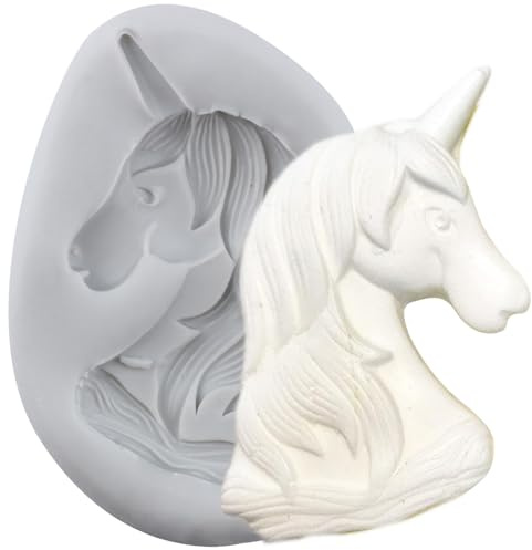 Sijiangmold Unicorn Silicone Mould Photo Frame Fondant Moulds Baroque Style Scroll Frame Mould for Cupcake Topper Cake Decorating Candy Chocolate Rubber Paste Polymer Clay Set