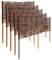 Creative Home Set de 5 Vallas de Mimbre Natural | Tamaño: 60 x 30 cm (+/- 1 cm) | Valla de Jardín para Delimitar Parterres Decorativa | Cerramiento Cercado de Césped | para Jardín Balcón Terraza
