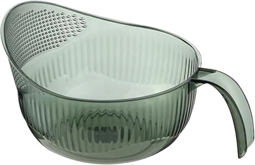Large Rice Strainer Bowl with Handle Multi-Purpose Ideal for Washing Rice, Lentils, and Vegetables Rinse, Drain, and Strain with Ease