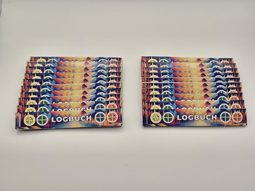 Generisch 20 x giornali di bordo geocaching, 30 pagine, 360 voci, busta impermeabile, con campo per informazioni bonus (lago)