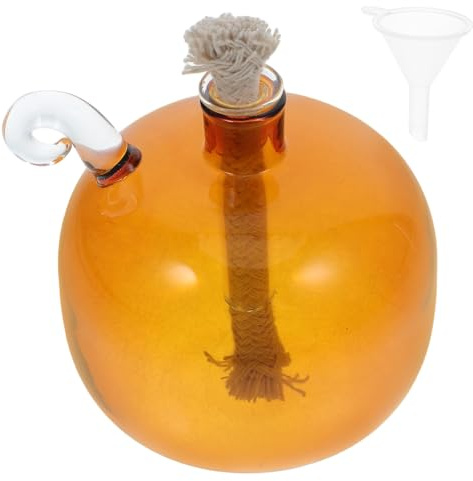 TOYANDONA Nachfüllbare Glas Öllampe Rund aus Borosilikat Klare Ölkerze für Innenbereich Wiederverwendbare Dekoration für Zuhause und Esszimmer