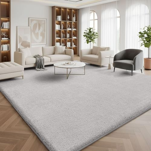 Homaxy Moderner Teppich Wohnzimmer Kurzflor Matte, 120x160 cm | Flauschig Waschbarer Teppiche Kuscheliger Extra Weich Rutschfest Bettvorleger fürs Kinderzimmer Schlafzimmer, Grau