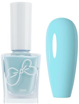 Light Blue Nail Polish - Vegan Nail Varnish - Baby Blue Nail Polish | Breathable Nail Polish Long Lasting - Blue Nail Polish Quick Dry - Chip Resistant No UV Light Needed for Women Nail Art