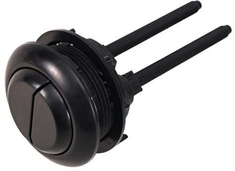 Botón Descarga Inodoro Repuesto 48mm, Pulsador Doble Descarga Ajustable para Abertura Tanque Universal Pieza de Reparación para Baño del Hogar (Negro)