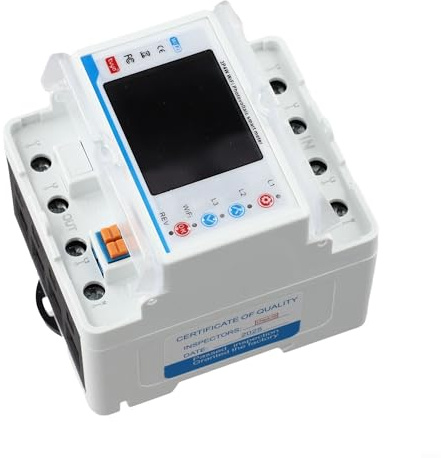 für Tuya WiFi Smart Stromzähler 3-Phasen mit Überspannungsschutz, 100A bidirektionaler Energiezähler für PV-Anlagen, LCD-Display, DIN-Schiene