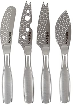 BOSKA Käsemesser Mini Monaco+ / 4-teilig Käsebesteck/Mit Buttermesser, Weichkäsemesser und Hartkäsemesser/Von Edelstahl