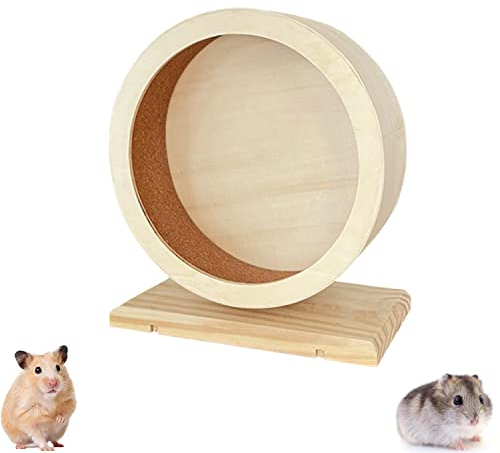 Hamsterrad Aus Holz, Kleintierzubehör Laufrad, Kleintierspielzeug Laufrad, Hamster Holzlaufrad, Silent Runner Laufrad Hamster, für Nagetiere zum Auslauf, Zähneknirschen und Spielen