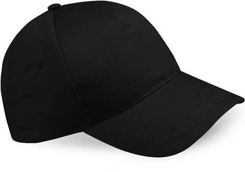 HiFEN® Unisex Kids 5 Panel Pre-Curved Plain Adjustable Baseball Cap Outdoor Summer Sun Hat Black