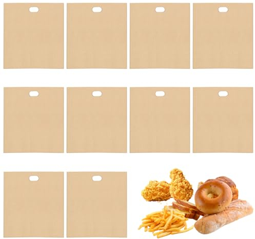 10 Pack Toastie Bags for Toaster, Toaster Bags Reusable Nonstick Toasted Sandwich Bags Bread Bag Easy to Open Roasting Bags for Microwave Oven Grill (7.1x 6.7inch)
