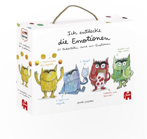 Ich Lerne Entdecken Das Farbenmonster – Gefühle entdecken Spiel für Kinder | Inkl. 24 Karten, Spiegel, Magnettafel, 120 Pompons & mehr – Emotionen spielerisch entdecken – Ab 3 Jahren – Jumbo
