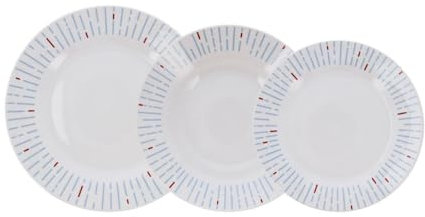 QUID DENVER - Servizio da tavola in porcellana, 18 pezzi, 6 persone