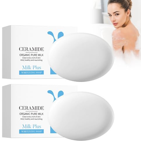 Sapone Al Latte - Sapone Naturale per Viso E Corpo, 2 Pezzi - Idratante E Schiarente per Una Pelle Luminosa, Morbida E Uniforme, Adatto a Tutti I Tipi Di Pelle, Ripara E Nutre Con Latte