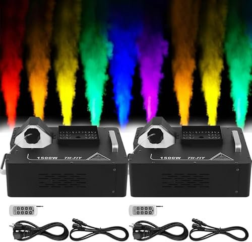 Ridgeyard Nebelmaschine, 1500W Rauchmaschinen mit kabelloser Fernbedienung UND LED Licht mit 16 Farben, Passend für DJ Disco Party, Halloween, Weihnachten, Hochzeitsfeiern & Bühnenauftritte usw