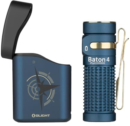 OLIGHT Baton 4 kit Mini LED Taschenlampe Wiederaufladbare mit Ladecase | Handlampe bis zu 190 Tage Laufzeit, 1300Lm 170m Leuchtweite superhell klein Flashlight für Alltag, IPX8