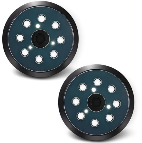 2PCS Tampon de Remplacement 125mm avec 8 Trous pour Ponceuse, Disque à Poncer, Patins de Ponçage, Plateau à Poncer Compatible pour Ponceuse Excentrique et Orbitale, Accessoires de Ponçage Durables