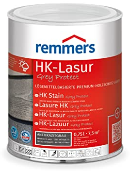 Remmers HK-Lasur 3in1 Grey-Protect anthrazitgrau, 0,75 Liter, Holzlasur aussen, 3n1: Imprägnierung, Grundierung & Lasur, Holzschutz vor Feuchtigkeit & UV-Strahlung