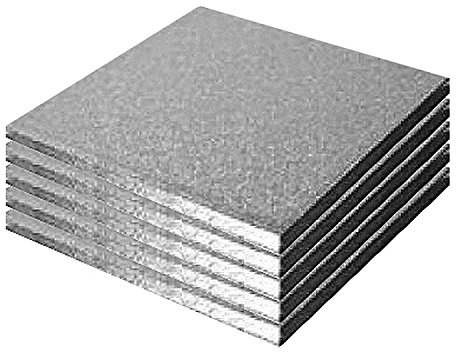 Culpitt Pack of 5 Square Cake Drum Boards 8 in 203mm x 13mm (Pack of 5)